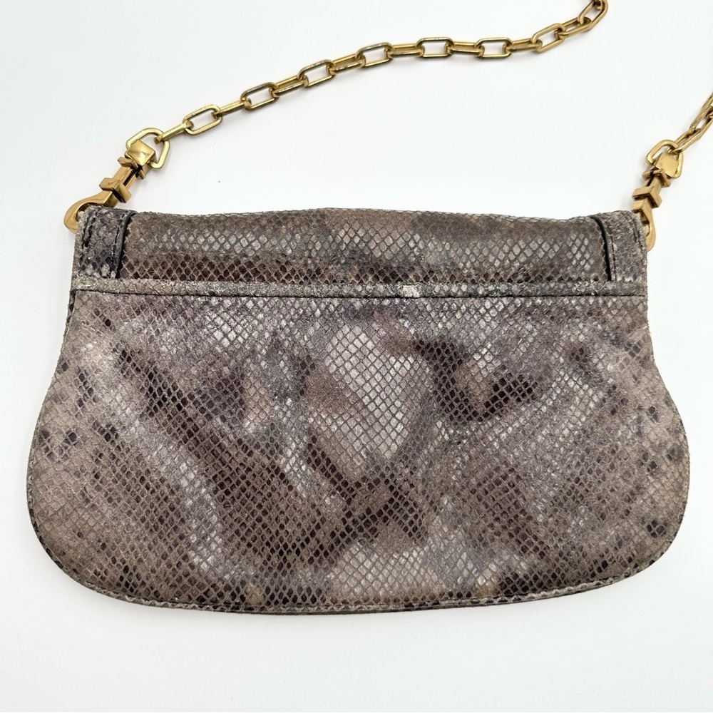 Tory Burch Amanda Snake Print Logo Clutch Crossbody - Picture 9 of 14